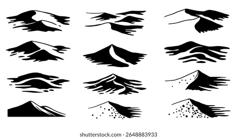 Bold Mountain Range Silhouettes for Adventure, Hiking, and Wilderness Landscape Design