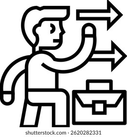 Bold Move Icon Line Vector Illustration