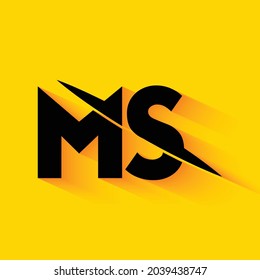 VECTOR PREMIUM DE LA PLANTILLA DE LOGOTIPO DE MS NEGRO