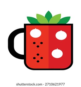 Una taza atrevida decorada con sandía de uva