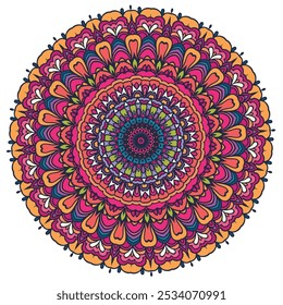 Bold Multi Color Mandala Art