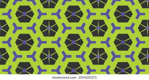 A bold neon geometric pattern with green and purple accents, perfect for designs that need bright, attention-grabbing elements.