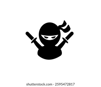 A bold ninja in classic pose, showing strength and mystery, set against a clean background.