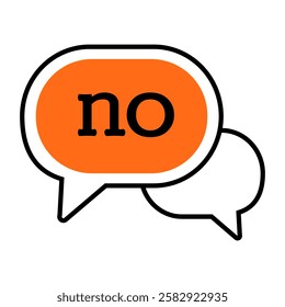 Bold no statement in engaging speech bubble design for communication purposes