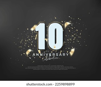 Bold number 10th. premium design for 10th anniversary celebration. Premium vector for poster, banner, celebration greeting.
