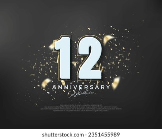 Fett Nummer 12. Premium-Design für 10-jährige Jubiläumsfeier. Premium Vektor für Poster, Banner, Fest Gruß.