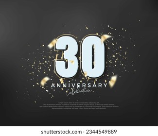 Bold number 30th. premium design for 10th anniversary celebration. Premium vector for poster, banner, celebration greeting.