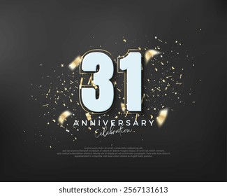 Bold number 31st. premium design for 31st anniversary celebration. Premium vector for poster, banner, celebration greeting.