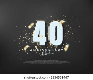 Bold number 40th. premium design for 40th anniversary celebration. Premium vector for poster, banner, celebration greeting.