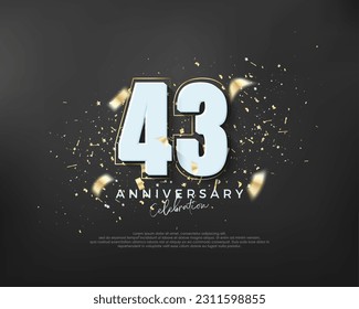 Bold number 43rd. premium design for 43rd anniversary celebration. Premium vector for poster, banner, celebration greeting.
