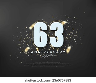 Fett Nummer 63. Premium-Design für 63. Jubiläumsfeier. Premium Vektor für Poster, Banner, Fest Gruß.