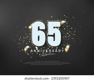 Bold number 65th. premium design for 65th anniversary celebration. Premium vector for poster, banner, celebration greeting.