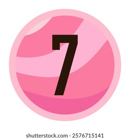 Bold Number 7 Valentine Icon in a Warm Pink Gradient, Designed to Bring a Touch of Love to Greeting Cards, Gift Wrappings, or Digital Art Creations