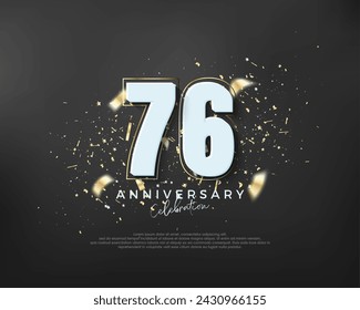 Negrita número 76. diseño premium para la celebración del 13 aniversario. Vector premium para póster, banner, saludo de celebración.