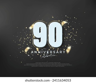 Negrita número 90. diseño premium para la celebración del 90 aniversario. Vector premium para afiches, banner, saludo de celebración.