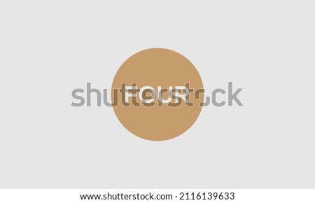 Bold number FOUR in letters with circle outside - Initial vector design - Premium Icon, Logo vector