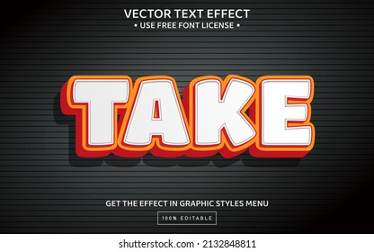 Bold orange 3D editable text effect template