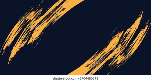 Bold Orange Brush Strokes On Deep Navy Background Abstract Graphic Design For Branding