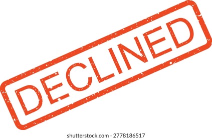 A bold orange grunge style rubber stamp showing the word 