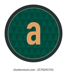 Bold Orange Letter a with Deep Green Geometric Background and Subtle Gold Accent – Sophisticated Logo Element