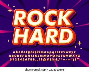 Bold Orange Rock Hard Modern 3d Pop Text Effect 