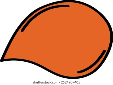 Burbuja de discurso naranja audaz con contorno negro sobre fondo blanco