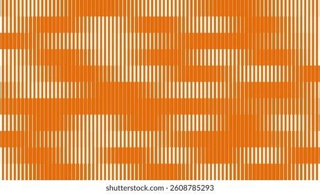 Bold Orange and White Striped Background with Minimal Vertical Line Structure, Ideal for Posters, Branding, and Textile Design. Clean Seamless Pattern. Vector Illustration.