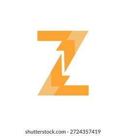 Negrita naranja Z Logo con ángulos en zigzag Diseño geométrico Abstractas para la marca.