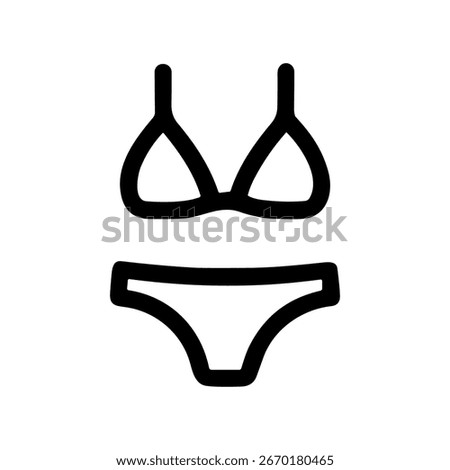 Bold Outline Bikini Swimsuit Icon Summer Clothing and Accessories