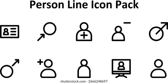 Bold Outline Icon Pack - Persona (10 iconos)