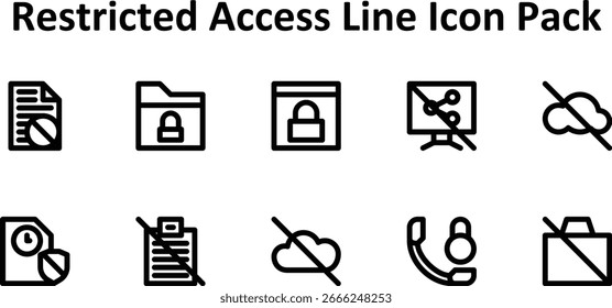 Bold Outline Icon Pack - Restricted Access (10 Icons)