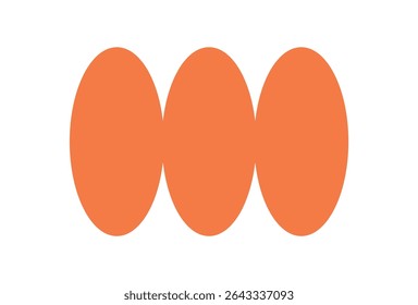 Bold oval shape stands out as a modern figure. Abstract element highlights a flat design. A striking symbol of brutalism, this graphic icon fits well in contemporary spaces.