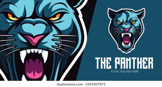 Bold Panther Emblem: Dynamic Logo Design for Sportswear, Teams, Collectibles