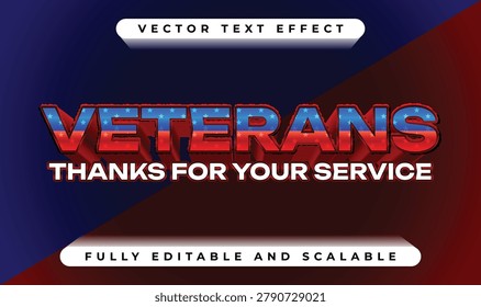 Bold Patriotic Text Effect Expressing Profound Gratitude to Veterans for Their Invaluable Service