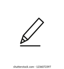 Bold pencil line icon. School, stationary supplies. Education concept. Vector illustration can be used for topics like education, lessons, school
