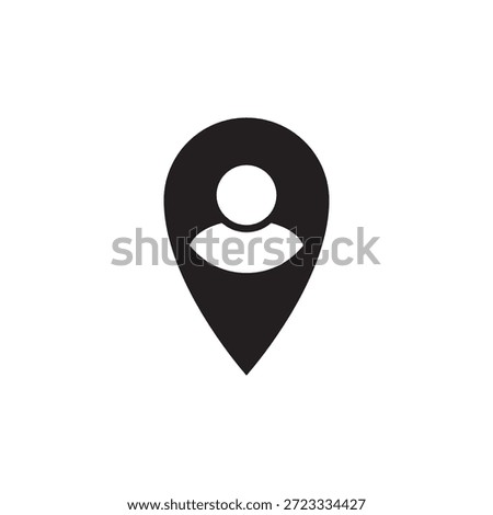 Bold personal account position or location pin symbol