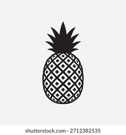 emblema de silhueta de abacaxi com folhas de coroa afiada e um padrão de corpo texturizado