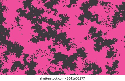 Bold pink and black camouflage pattern in a modern, edgy style background, wallpaper. Perfect for streetwear, digital backgrounds, or creative fashion and design projects seeking a statement look.
