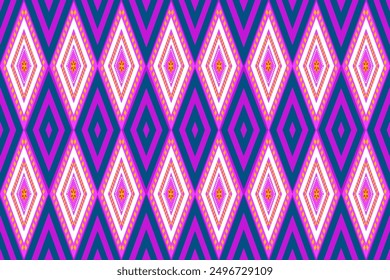 Bold Pink and Blue Diamonds: Seamless Geometric Pattern for Modern Fashion and Home Decor