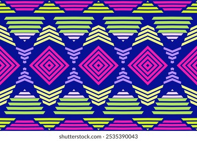 Bold Pink and Yellow Diamond Pattern: Seamless Geometric Design for Fabric, Wallpaper, and Vibrant Digital Art