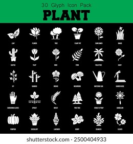 Iconos de plantas audaces con Formas sólidas y monocromáticas, ideales para una comunicación visual fuerte, impactante y directa.