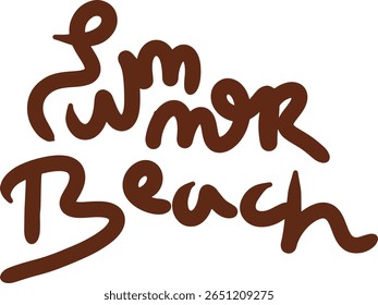 Bold and playful handwritten 'Summer Beach' lettering	