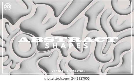 Bold and playful white abstract shapes background design. Vector illustration