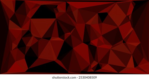 Diseño triangular poligonal audaz con tonos rojos profundos y ángulos agudos que crean un patrón geométrico dinámico