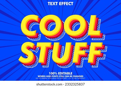 Efecto de texto de arte pop negrita con diseño de color sencillo para música pop y arte, pancarta de afiches y diseño de volante