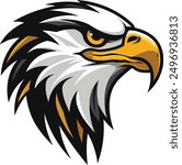 Bold and powerful, this cartoon eagle head design is perfect for branding, logos, and sports mascots