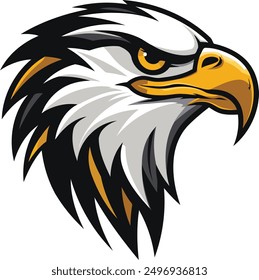 Bold and powerful, this cartoon eagle head design is perfect for branding, logos, and sports mascots