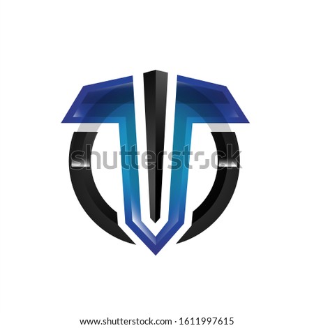 bold powerfull design of initial T Letter T logo vector graphic element concept
