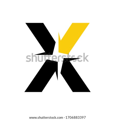 bold powerfull initial X Letter logo design vector concept illustration