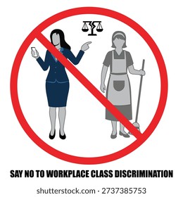 Bold prohibition symbol designed to condemn workplace harassment and discrimination, promoting respect, inclusion, and zero tolerance policies in corporate offices, organizations, and institutions.